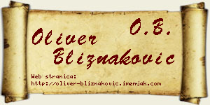 Oliver Bliznaković vizit kartica